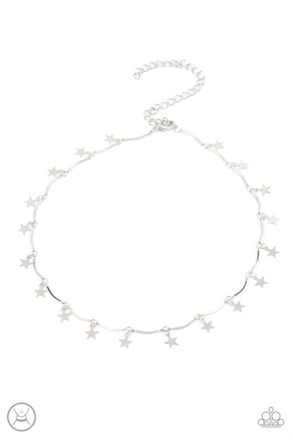 Paparazzi Little Miss Americana - Silver Choker Necklace