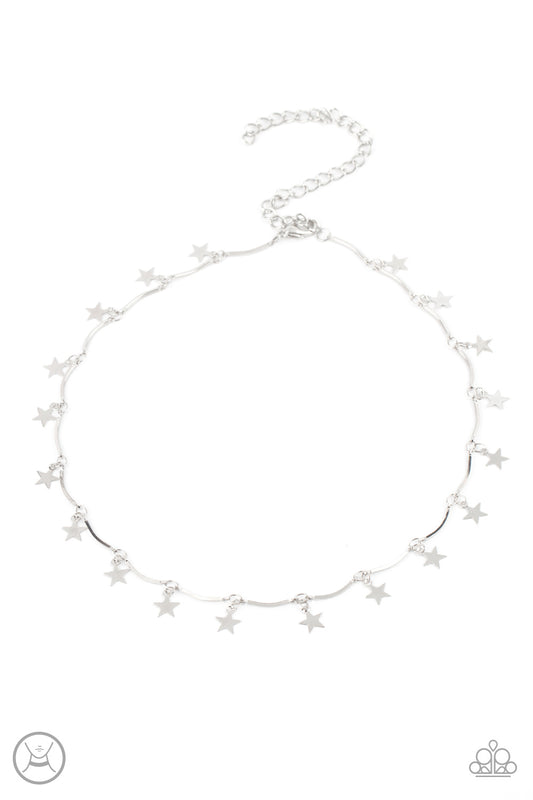 Paparazzi Little Miss Americana - Silver Choker Necklace