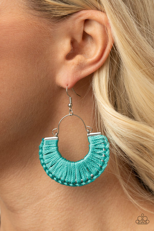 Paparazzi Threadbare Beauty - Blue Earrings