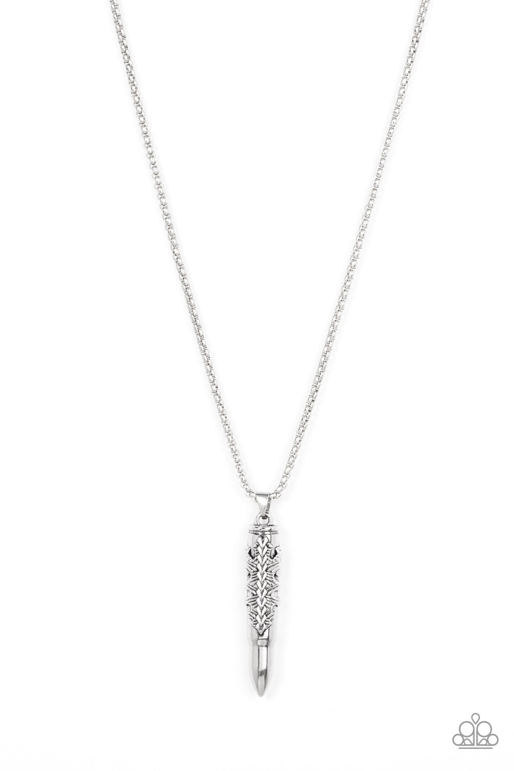 Paparazzi Mysterious Marksman - Silver Men's Urban Necklace