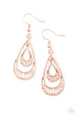 Paparazzi REIGNed Out - Rose Gold Earrings