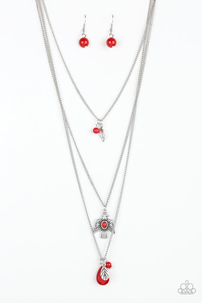 Paparazzi Soar With The Eagles - Red Necklace