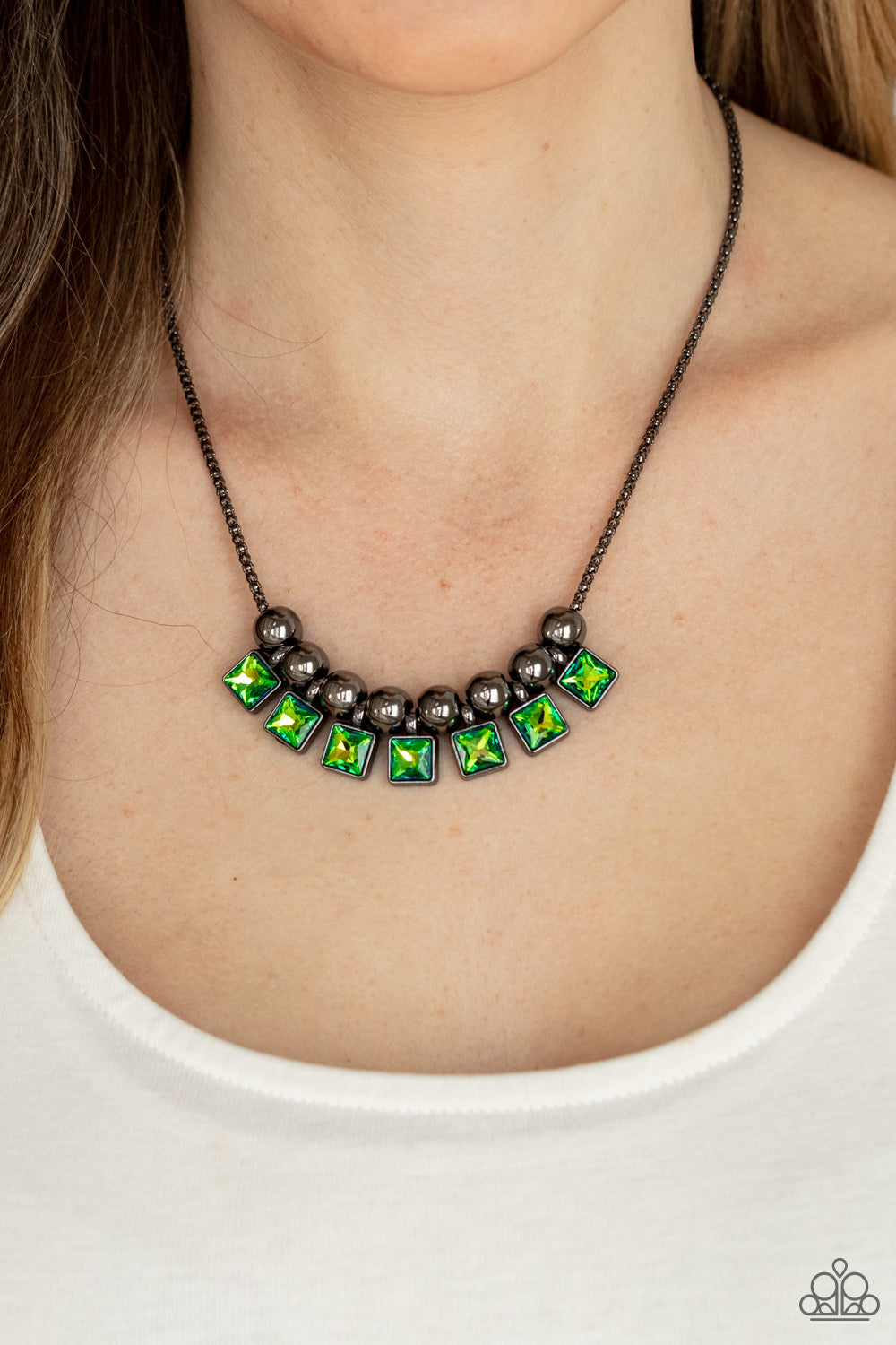 Paparazzi Graciously Audacious - Green Necklace