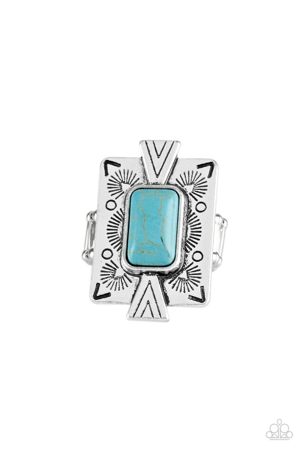 Paparazzi Stone Cold Couture - Blue Ring