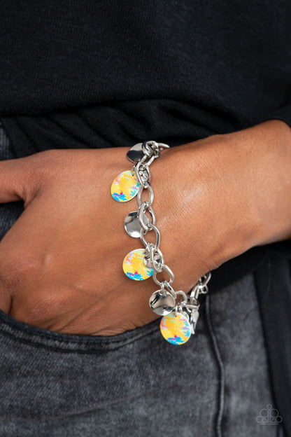 Paparazzi Teasingly Tie Dye - Yellow Multi Bracelet