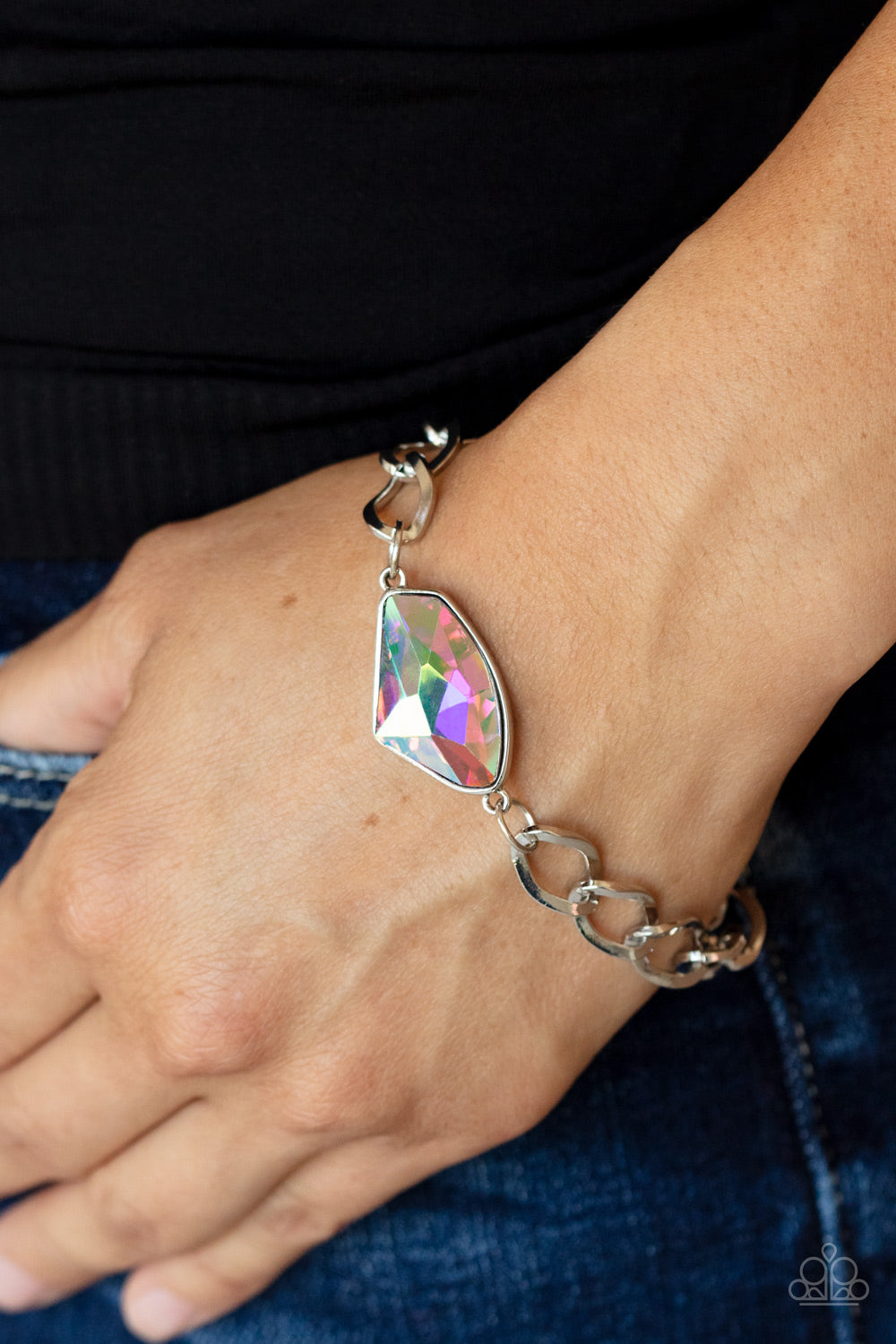 Paparazzi Galactic Grunge - Multi Iridescent Bracelet