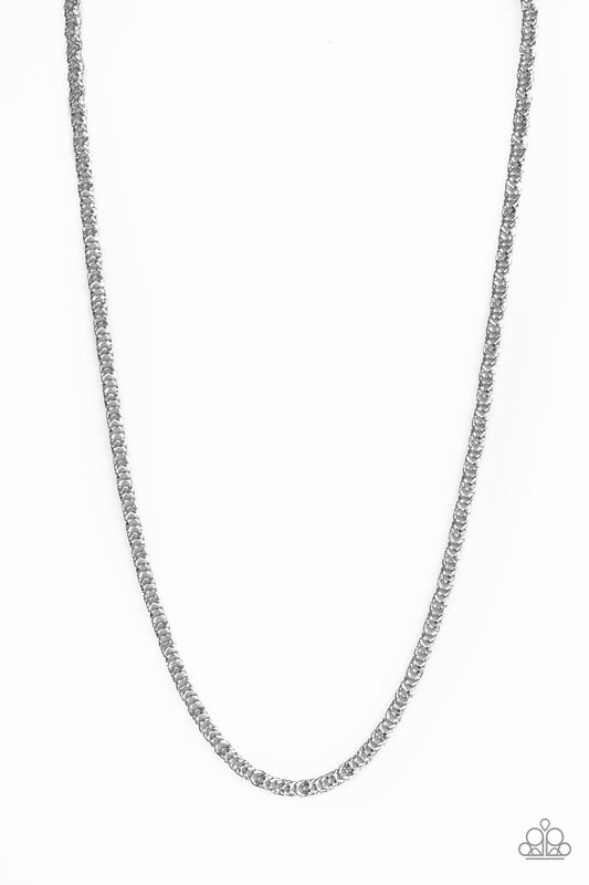 Paparazzi Go Down Fighting - Silver Men's Necklace