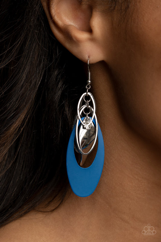 Paparazzi Ambitious Allure - Blue Earrings