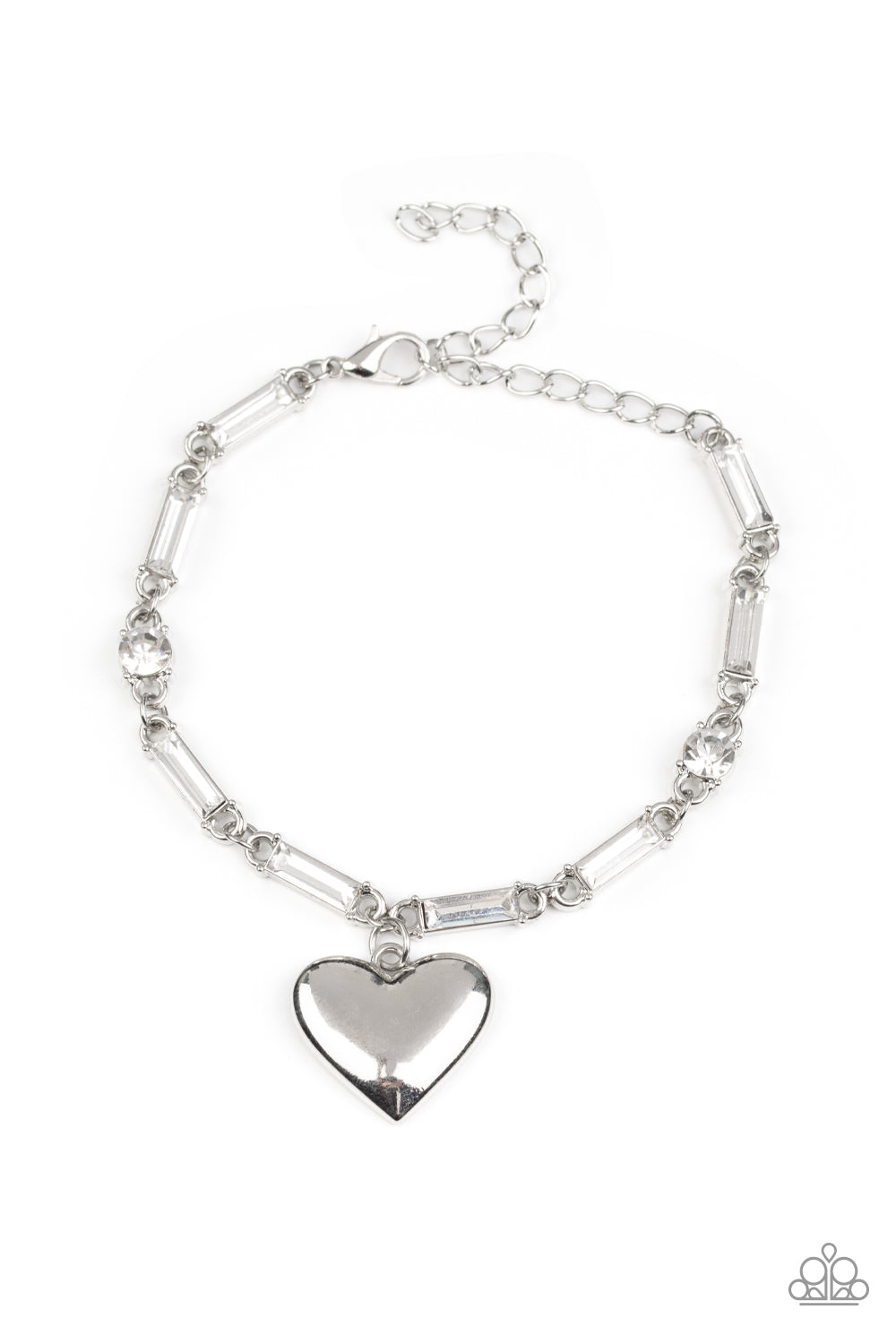 Paparazzi Sweetheart Secrets - White Heart Bracelet