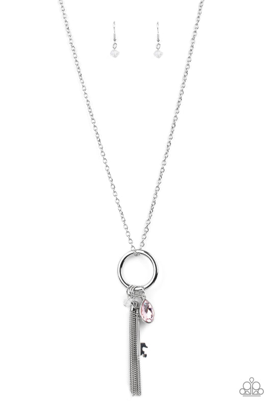 Paparazzi Unlock Your Sparkle - Pink Key Necklace