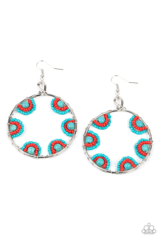 Paparazzi Off The Rim - Blue Multi Earrings