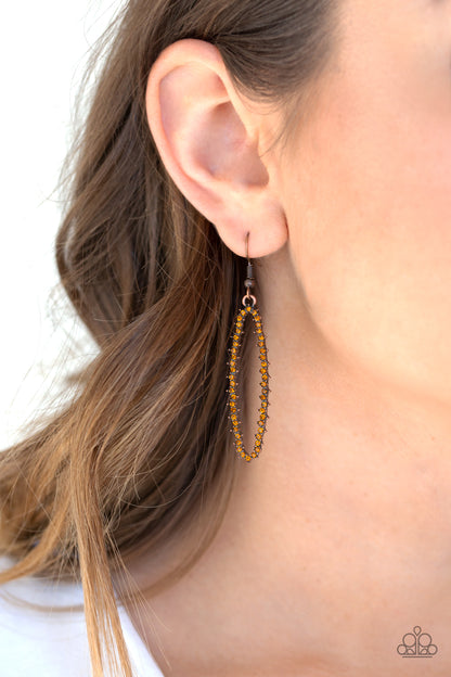 Paparazzi A Little GLOW-mance - Copper Earrings
