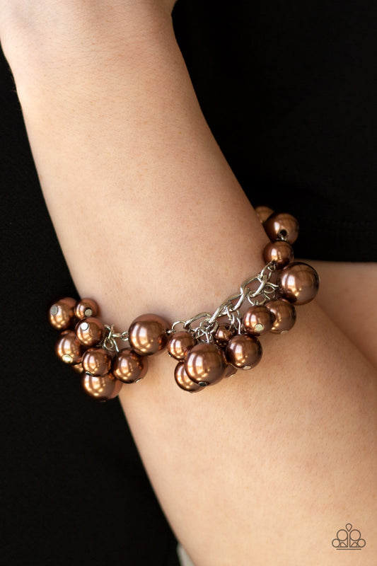 Paparazzi Girls In Pearls - Brown Bracelet