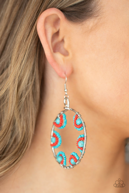 Paparazzi Off The Rim - Blue Multi Earrings