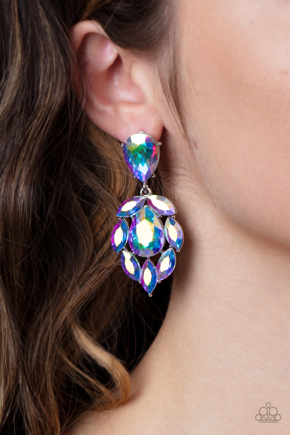 Paparazzi Galactic Go-Getter - Multi Iridescent Earrings