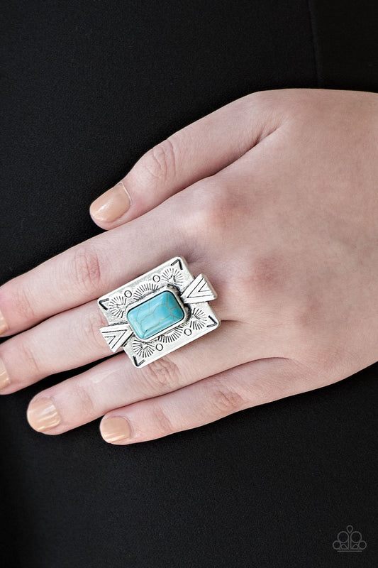 Paparazzi Stone Cold Couture - Blue Ring