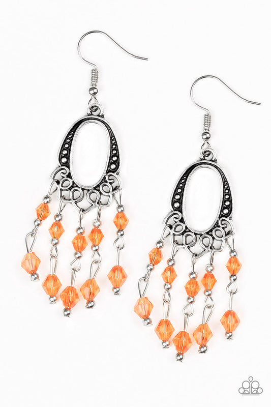 Paparazzi Not The Only Fish In The Sea - Orange Earrings