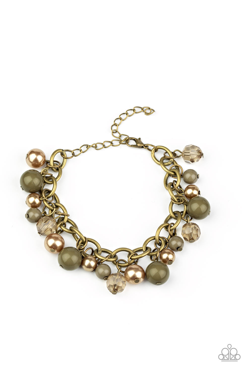 Paparazzi Grit And Glamour - Green Brass Bracelet