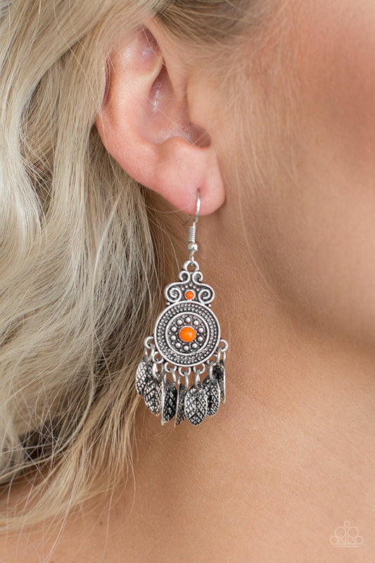 Paparazzi Lower East WILDSIDE - Orange Earrings