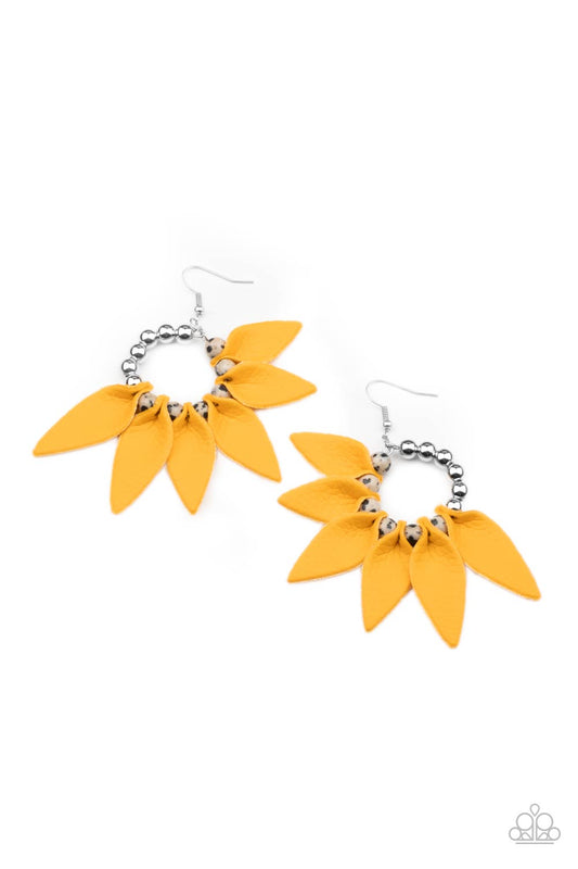 Paparazzi Flower Child Fever - Yellow Earrings