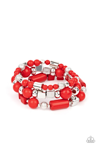 Paparazzi Perfectly Prismatic - Red Bracelet