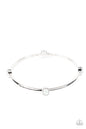Paparazzi Gleam-Getter - White Bangle Bracelet