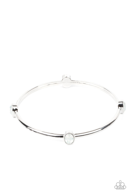 Paparazzi Gleam-Getter - White Bangle Bracelet