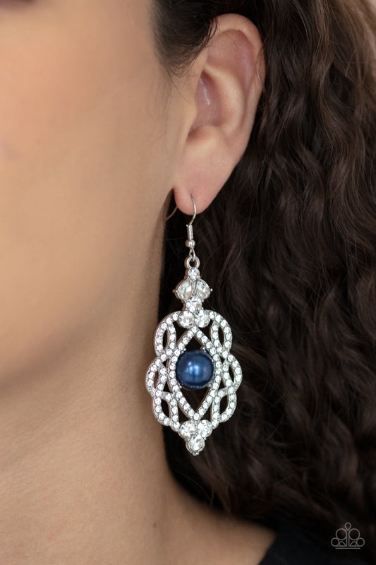 Paparazzi Rhinestone Renaissance - Blue Earrings