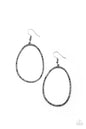 Paparazzi OVAL-ruled! - Black Earrings