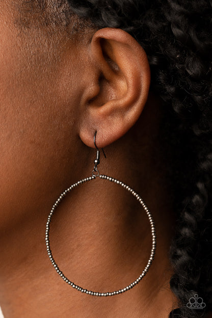 Paparazzi Basically Beaded - Black Seed Bead Earrings