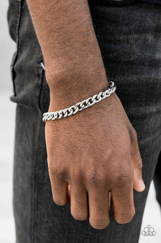 Paparazzi Take It To The Bank - Silver Men's Bracelet