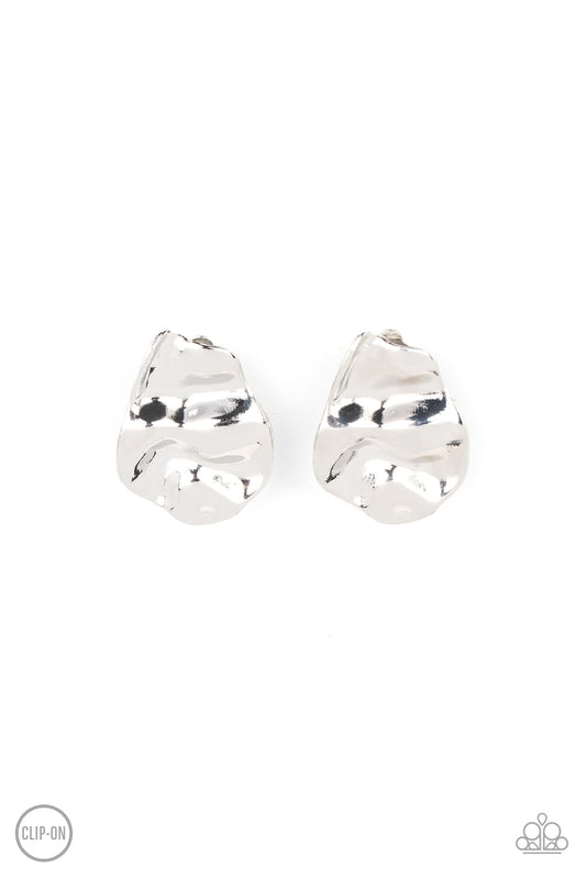 Paparazzi Raise the RUCHE - Silver Clip On Earrings