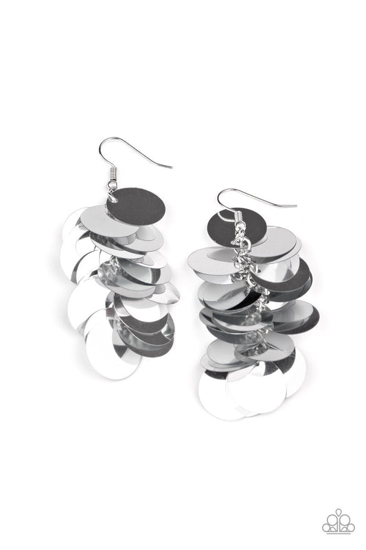 Paparazzi Now You SEQUIN It - Silver Earrings - Life Of The Party - September 2020