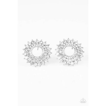 Paparazzi Buckingham Beauty - White Earrings