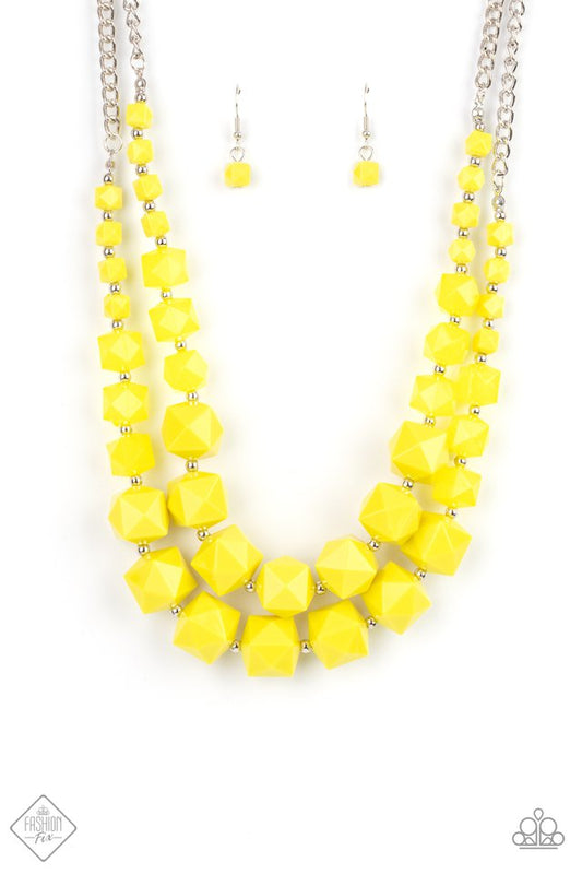 Paparazzi Summer Excursion - Yellow Necklace - Fashion Fix July 2021