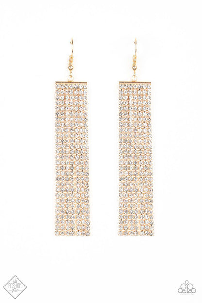 Paparazzi Top-Down Shimmer - Gold Earrings - Fashion Fix - June 2020